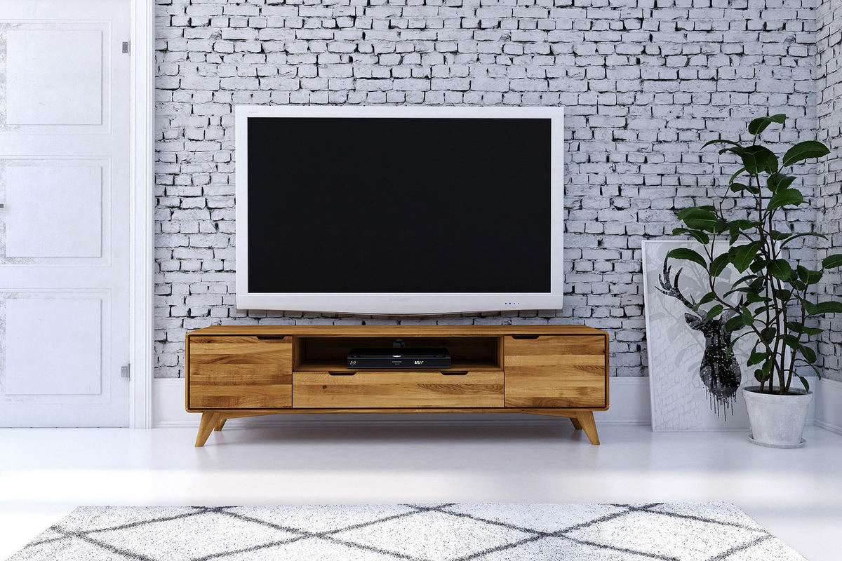 GREG HIFI-SCHRANK Wildeiche - Wildeiche, Holz (180/48/40cm) - byoak
