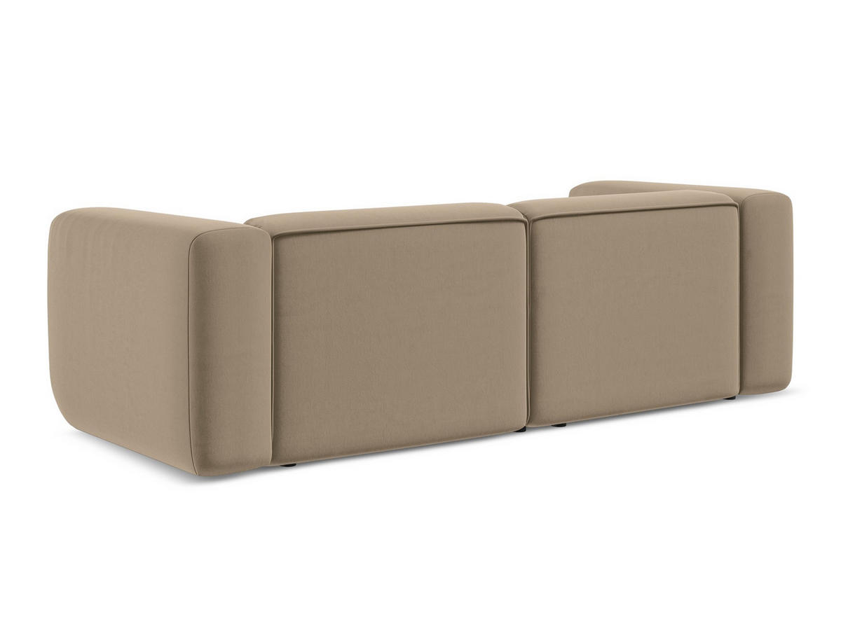 3-SITZER SOFA Samt Stoff Grau - Schwarz/Grau, Kunststoff/Textil (210/74/105cm) - Makamii