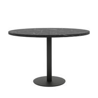 TISCH einbeinig schwarzes Bein, MDF Tischplatte, Grigia Pietra - Schwarz, Holzwerkstoff (100/100/76cm) - Idohome