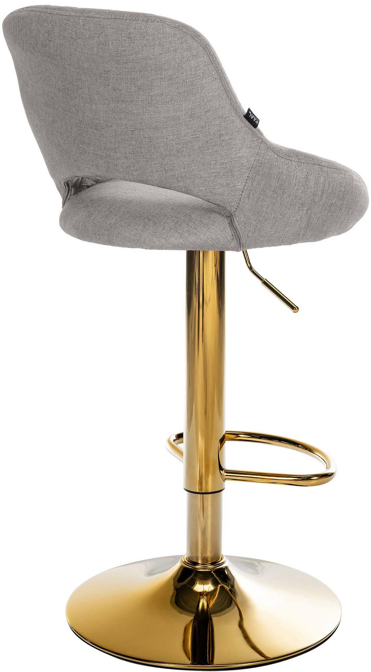 BARHOCKER Stoff Grau - Goldfarben/Grau, Textil/Metall (47/85/48cm) - CLP