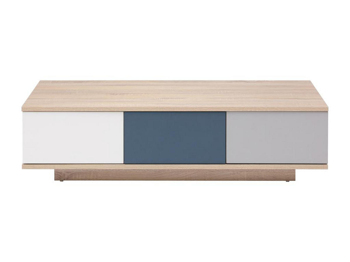COUCHTISCH mit 3 Schubladen & 1 Ablagefach - Mehrfarbig - FILUTIA - Naturfarben, Holz (120/60/32cm) - Vente-Unique