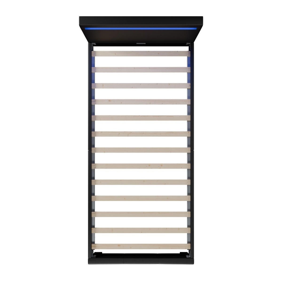 POLSTERBETT Verona mit Matratze und LED schwarz 90x200cm - Schwarz, Textil (90/200cm) - Juskys