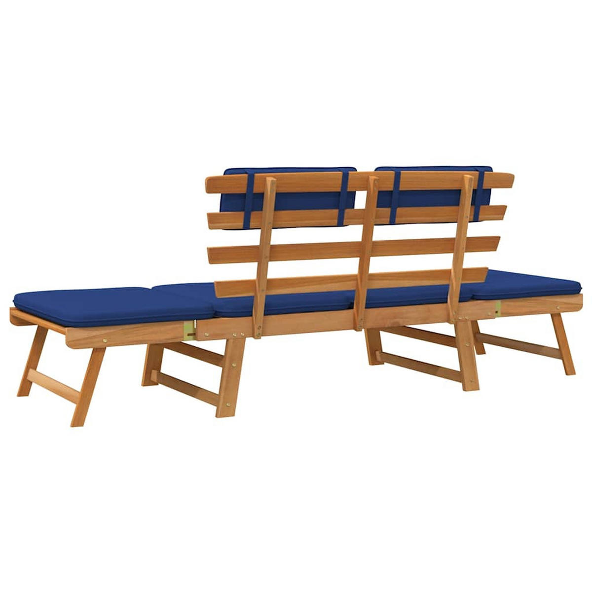 GARTENBANK Mit Auflagen 2-In-1 190 Cm Massivholz Akazie - Blau, Holz (190/74/68cm) - vidaXL