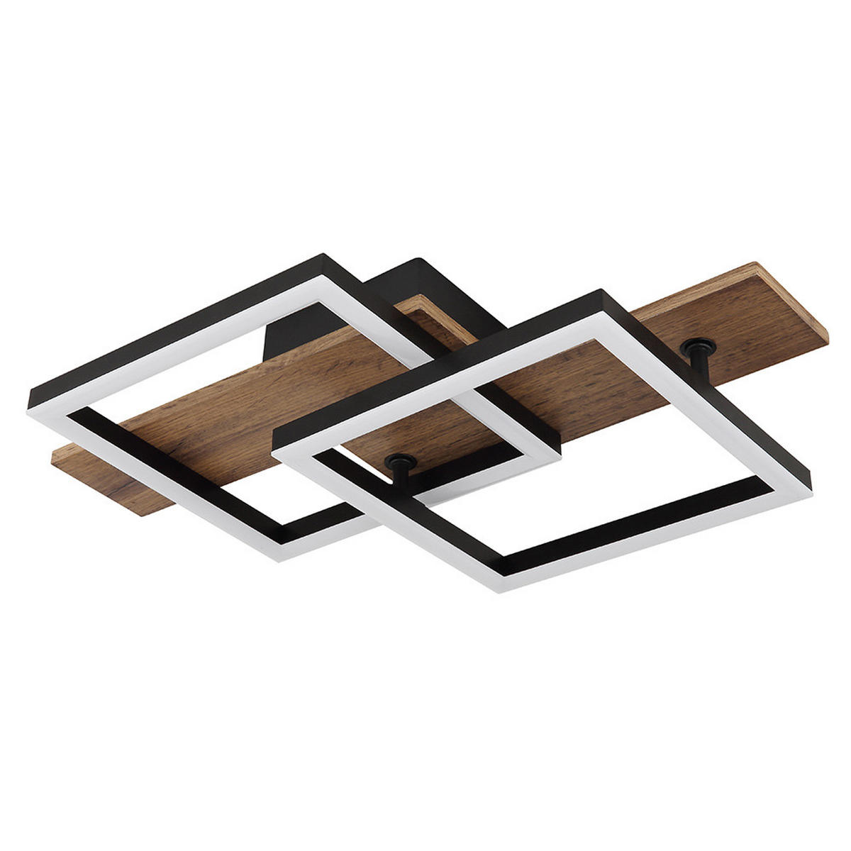 LED DECKENLEUCHTE Holzoptik Weiß - Weiß, Metall (44/33/8.5cm) - Globo Lighting