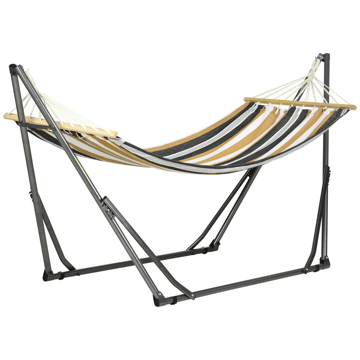 HÄNGEMATTE DE-13577 2-in-1 mit Wäscheständerfunktion Mehrfarbig - Grau, Metall (100/94/270cm) - ComfortXL