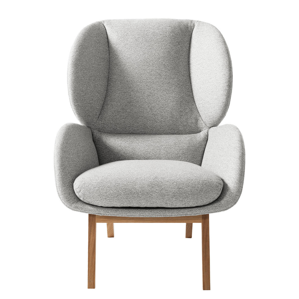 SESSEL - Eichefarben/Hellgrau, Eichenholz/Textil (82/102/90cm) - home24