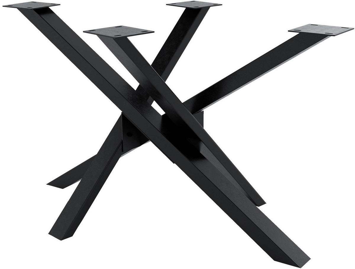 TISCHBEIN eckig 120/70/72 cm Metall industrial schwarz - Schwarz, Metall (120/72/70cm) - CLP