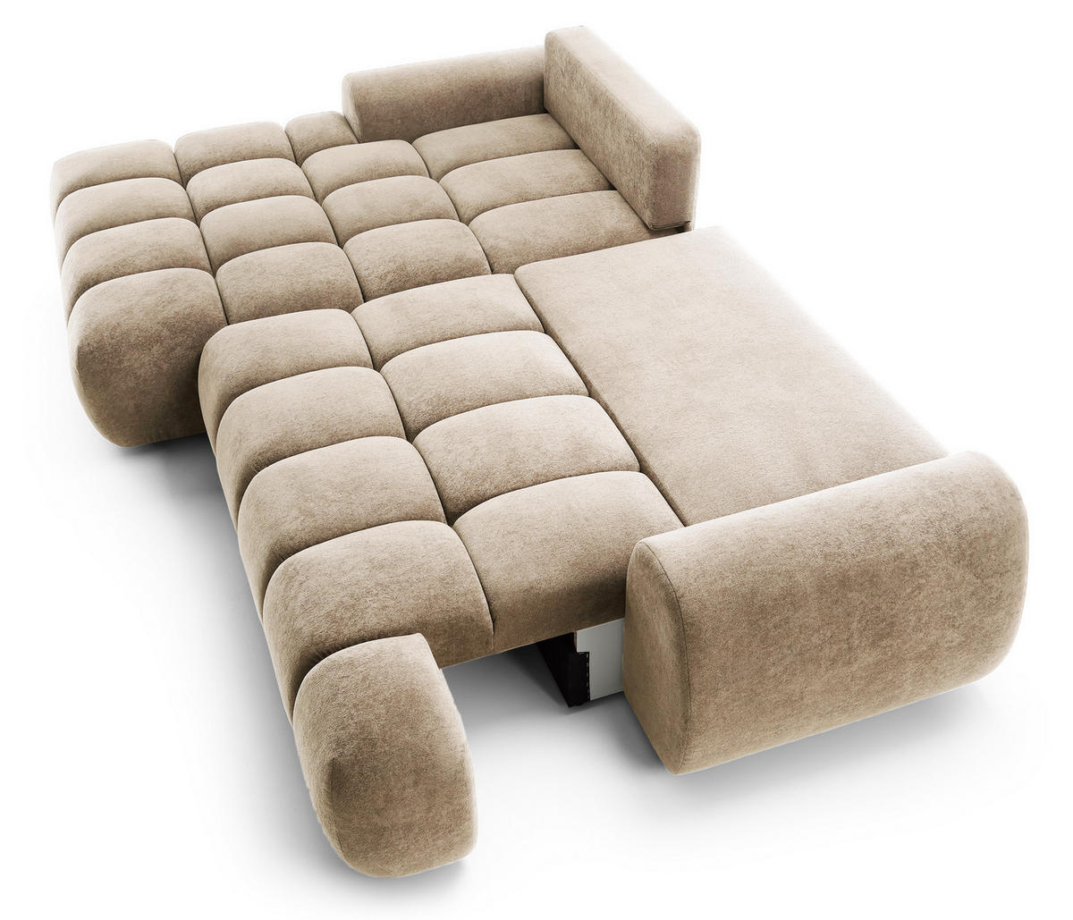 ECKSOFA 280 cm Valerio mit Bettkasten, 280 cm, Links, Schlaffunktion, Beige - Beige, Holz (280/177cm) - Emporius