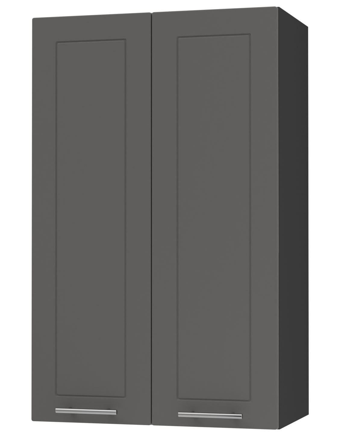 KÜCHENHÄNGESCHRANK Kvantum W4/60 Graphit Matt / Schwarz Matt 60 / 32,5 / 96cm - Schwarz/Graphitfarben, Holz/Holzwerkstoff (60/96/32.5cm) - Feldmann-Wohnen