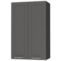 KÜCHENHÄNGESCHRANK Kvantum W4/60 Graphit Matt / Schwarz Matt 60 / 32,5 / 96cm - Schwarz/Graphitfarben, Holz/Holzwerkstoff (60/96/32.5cm) - Feldmann-Wohnen