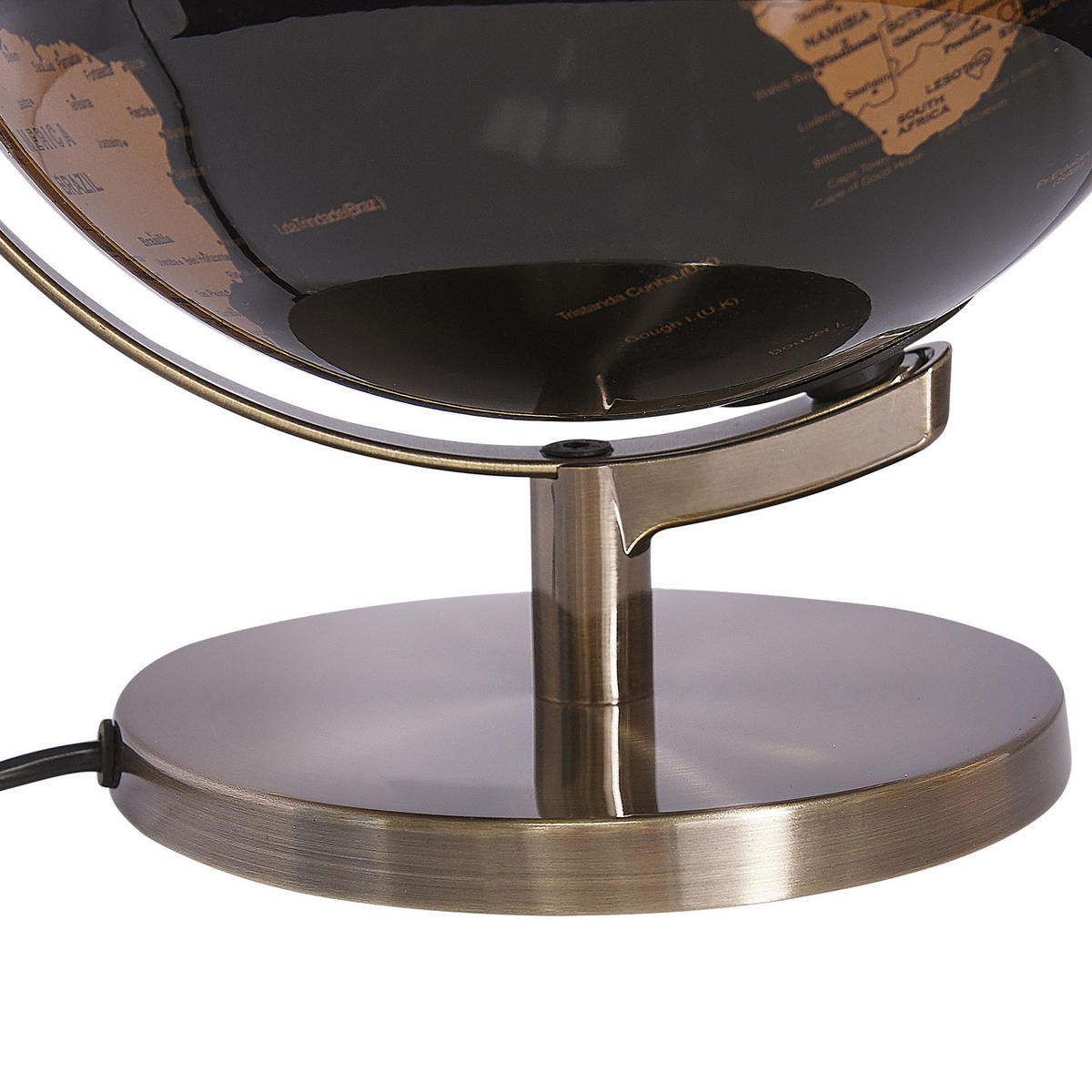 Globus LED Schwarz Magellan - Schwarz/Kupferfarben, Kunststoff (23/32/23cm) - Beliani