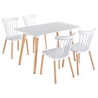 ESSGRUPPE SHANNON/RAVI 5er Set weiß - Weiß, Holz/Holzwerkstoff - IDIMEX