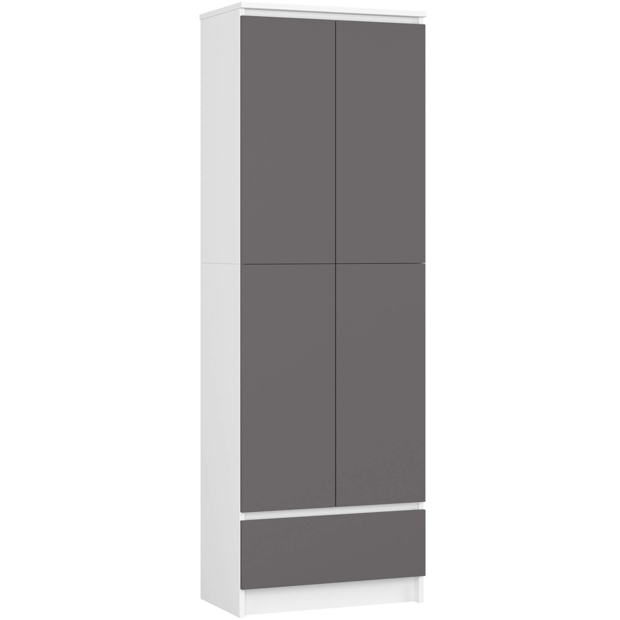 Akord Mehrzweckschrank Weiß, Grau 60x180x35 cm