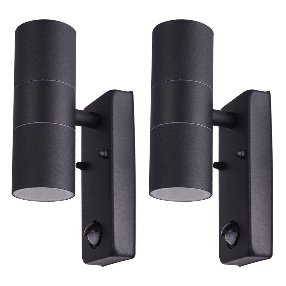 WANDLEUCHTE Alu-Druckguss Schwarz 2er Set - Schwarz, Glas (7.5/22/11.5cm)