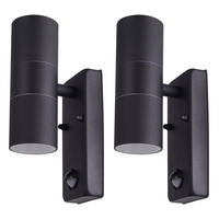 WANDLEUCHTE Alu-Druckguss Schwarz 2er Set - Schwarz, Glas (7.5/22/11.5cm)