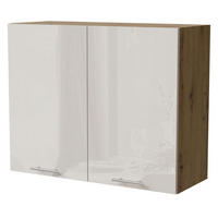 KÜCHENHÄNGESCHRANK Brerra W3/90 Eiche Artisan / RAL 9001 creme Hochglanz 90 / 32,5 / 72cm - Creme/Eiche Artisan, Holz/Holzwerkstoff (90/72/32.5cm) - Feldmann-Wohnen