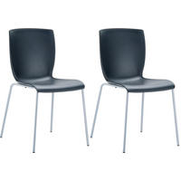 GARTENSTUHL 2er Set Kunststoff schwarz - Schwarz, Kunststoff/Metall (47/80/60cm) - CLP