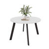 TISCH Schwarze Beine, MDF Tischplatte, Marmor Bianco - Schwarz/Weiß, Holzwerkstoff (100/100/76cm) - Idohome