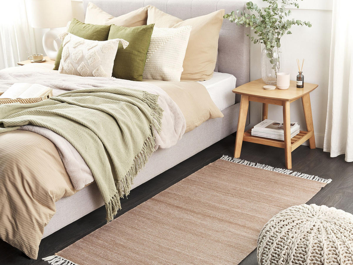 TEPPICH geflochten Malhia 150/80 cm - Beige, Kunststoff (80/150cm) - Beliani