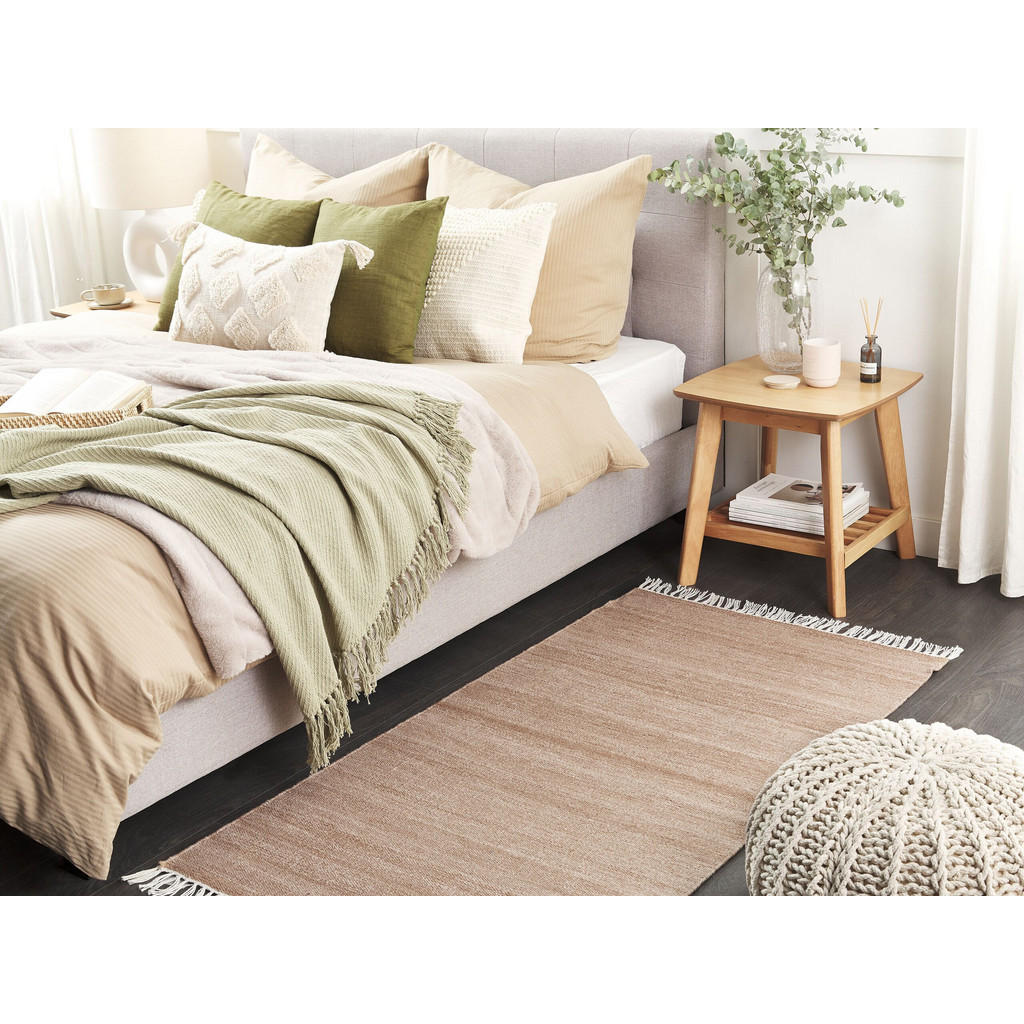 Thumbnail - Beliani Teppich, Beige, Kunststoff, Rechteckig, 80x150 cm, Teppiche & Böden, Teppiche, Flachgewebe-Teppiche