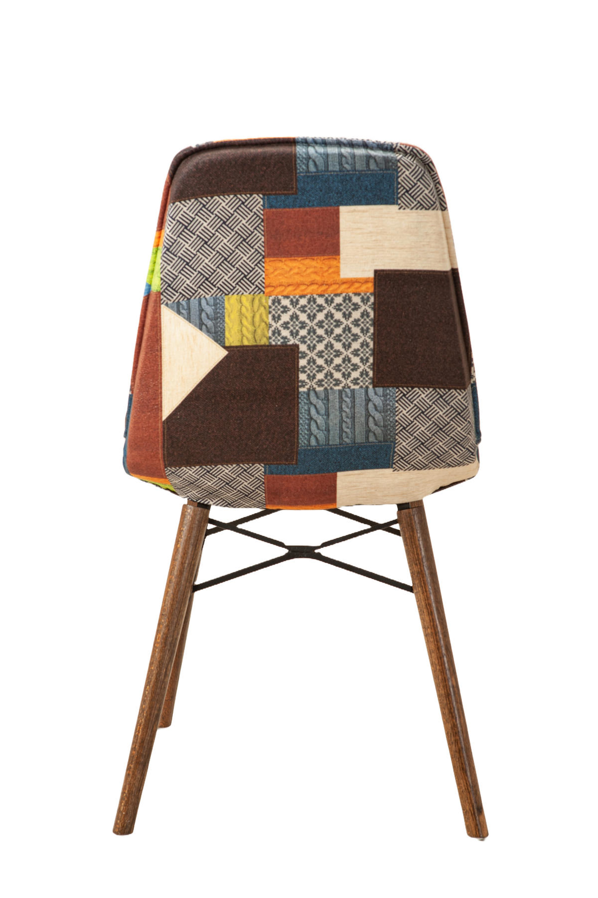 STUHL DENVER mit Holzbeinen - Blau/Multicolor, Holz/Textil (46/85/46cm) - Stuhlmann