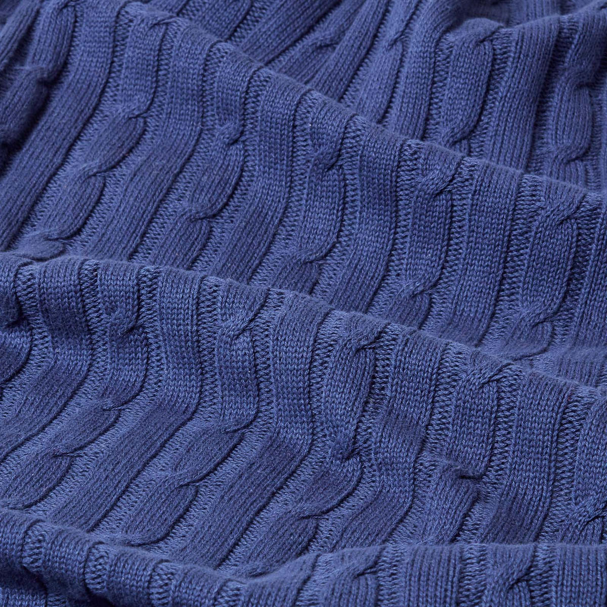 STRICKDECKE 150/200 cm, Baumwolle mit Rautenmuster - Dunkelblau, Textil (150/200cm) - Homescapes