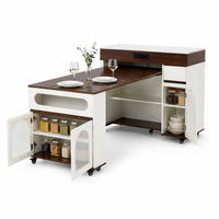 SERVIERWAGEN in Weiß und Walnussfarben Servierwagen mit Schublade für Küche und Esszimmer, B110.5/T50.5/H95.5 cm - Weiß, Glas/Holzwerkstoff (110.5/95.5/50.5cm) - STILVORA