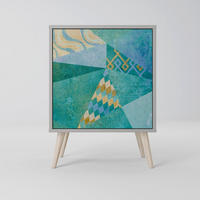 SIDEBOARD SPECTRUM SPLENDOR, Grau, 57,5x42x77,5 cm, Schräge Buchenholzfüße - Buchefarben/Multicolor, Holzwerkstoff/Buchenholz (57.5/77.5/42cm) - SpaceRebels