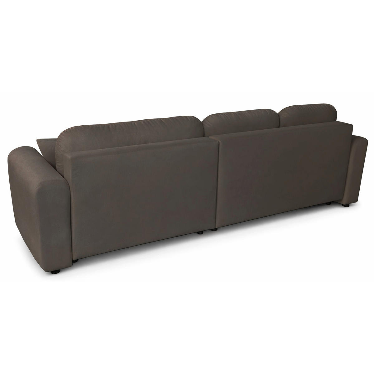 ECKSCHLAFSOFA Olido DUNKELBEIGER VELOURS - Schwarz/Cappuccino, Kunststoff/Textil (279/150cm) - Selsey