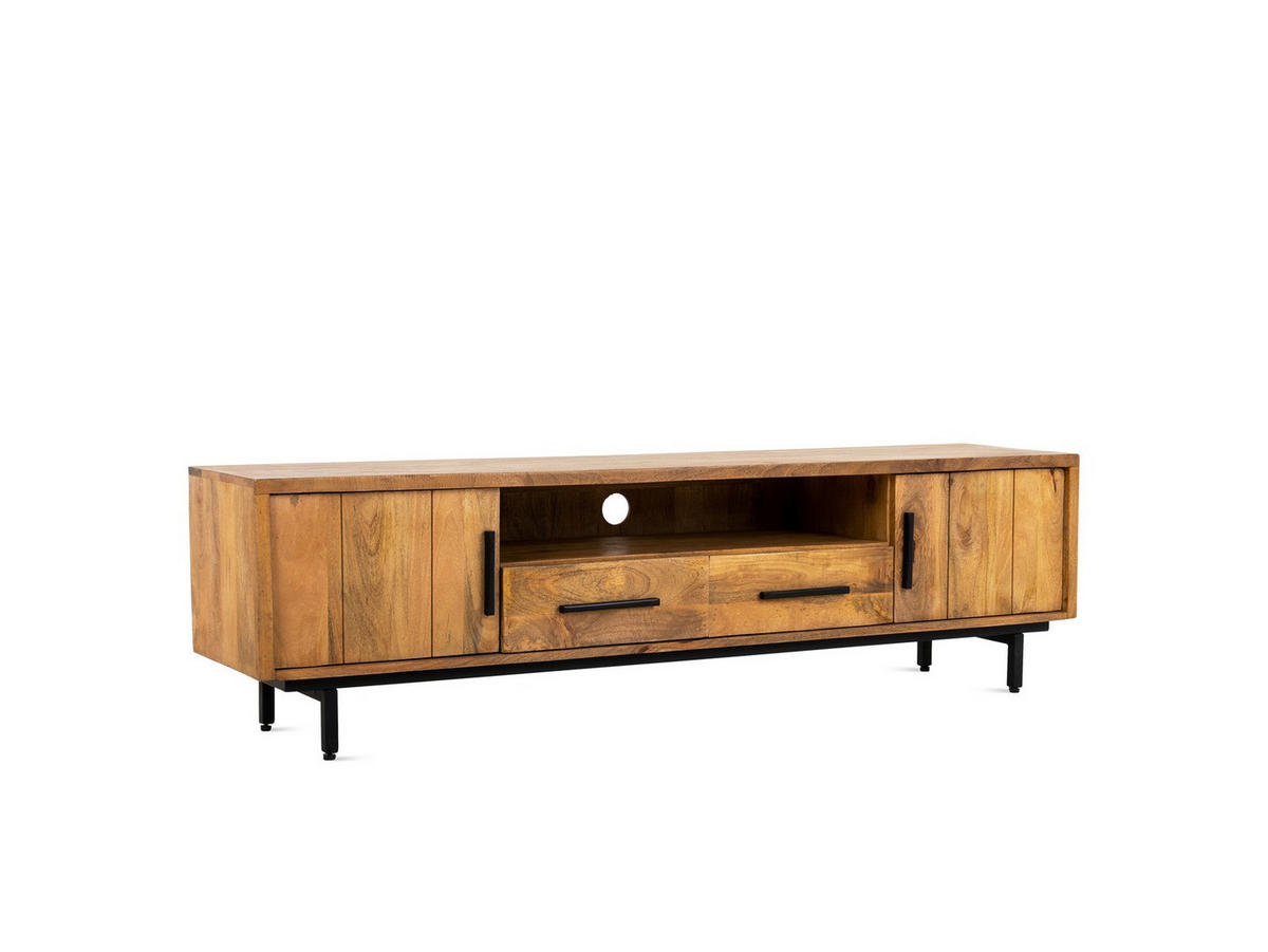 TV Board Jayden Mangoholz 180 cm / 40 cm Natur - Naturfarben, Holz (180/50/40cm) - Villa Möbel