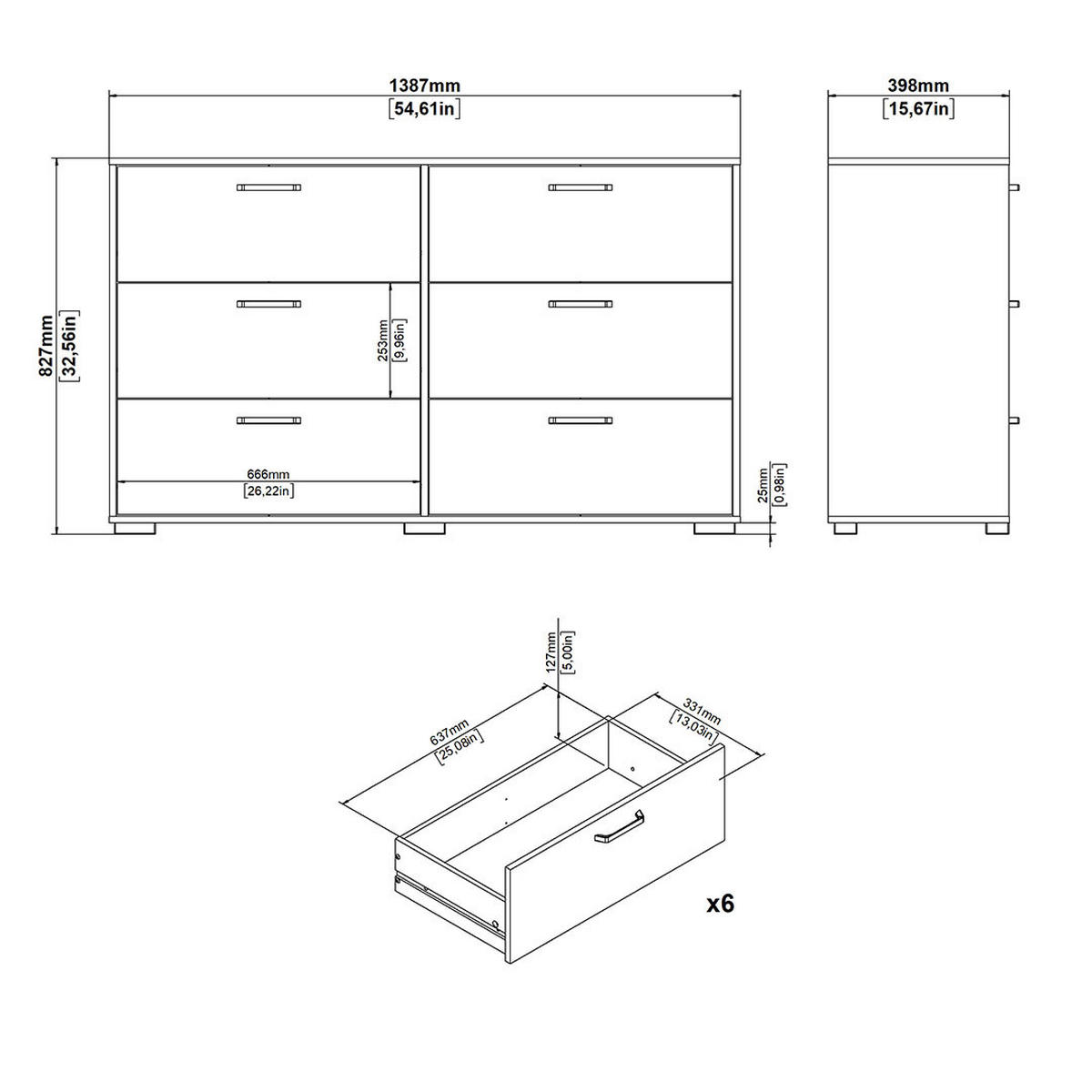 KOMMODE, Sofia, Eiche, Holzwerkstoff, 139 x 40 x 83 cm - Eichefarben, Holzwerkstoff (139/83/40cm) - ebuy24