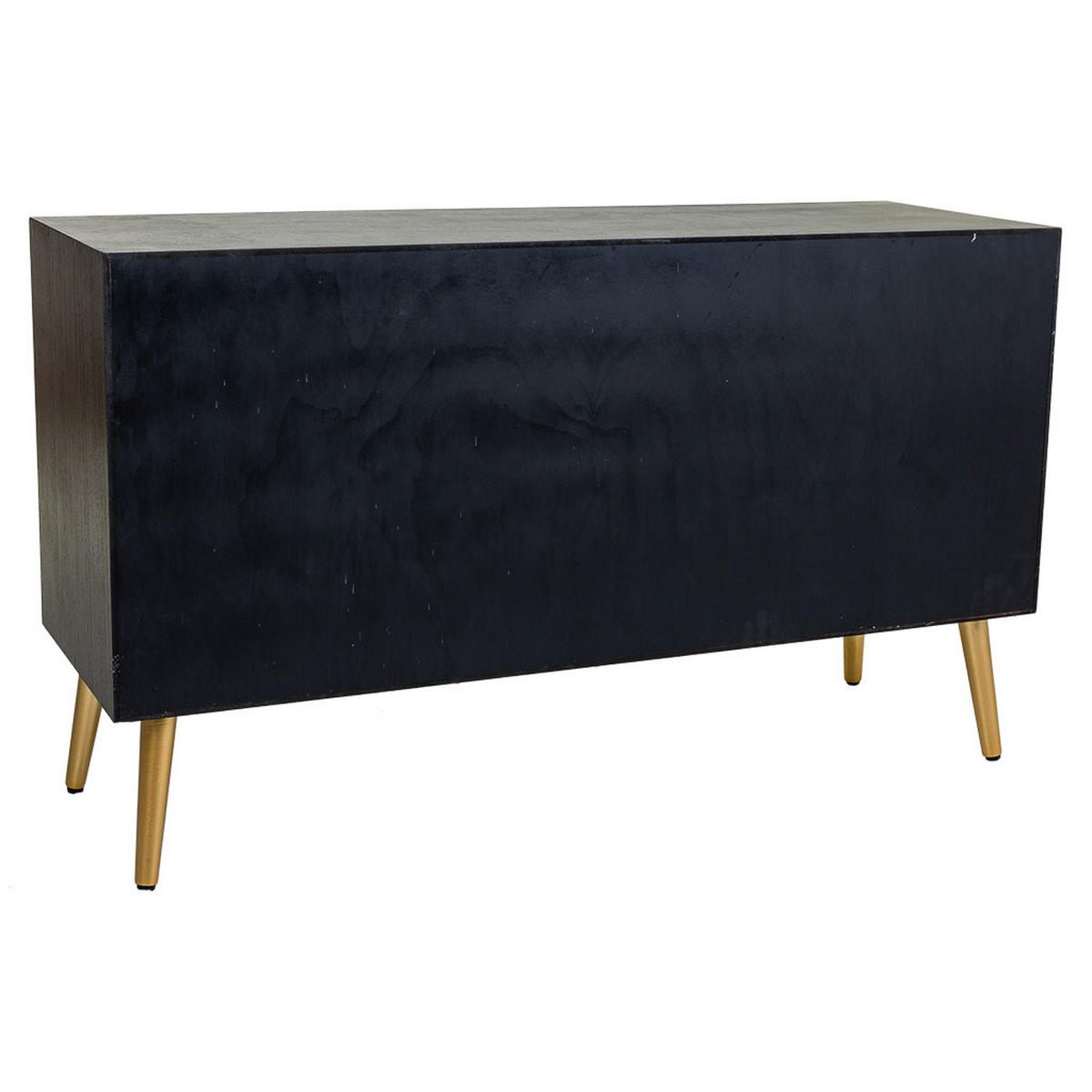 SIDEBOARD aus Holz und Netz, Schwarz 120x42x71 - Schwarz, Holz (120/71/41.5cm) - Wanderlust
