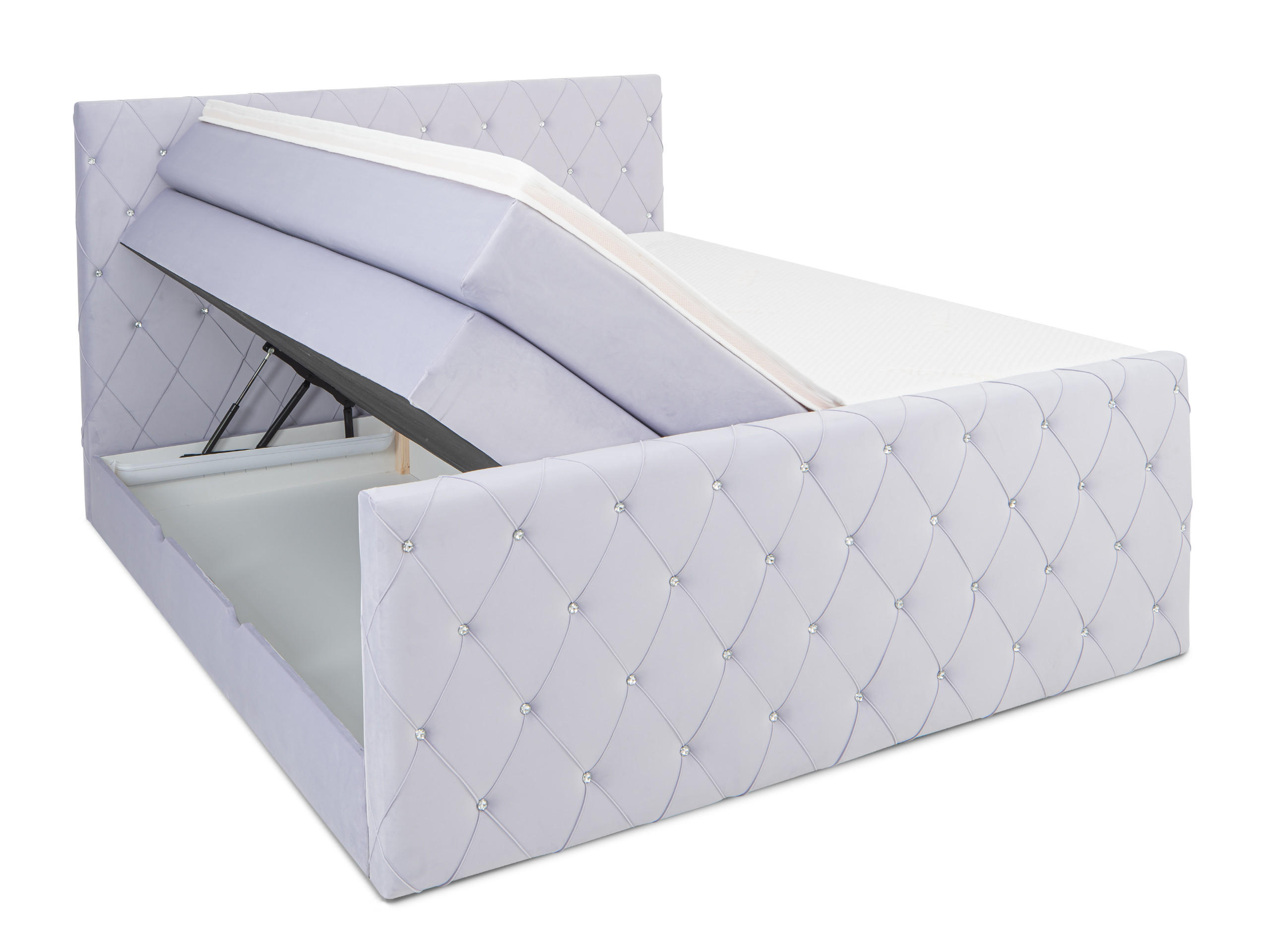 BOXSPRINGBETT Dubai Lila 160 /200 cm H3/H4 Samt - Lila, Textil (160/200cm) - wonello