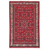 ORIENTTEPPICH handgeknüpft Assadabad Rot 155/100 cm Schurwolle - Rot, Textil (100/155cm) - Looma