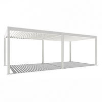 PERGOLA Deluxe Elektrisch Pavillon Terrassenüberdachung Aluminium LED 3,6 x 7,2 - Weiß, Metall (360/255/720cm) - WEIDE