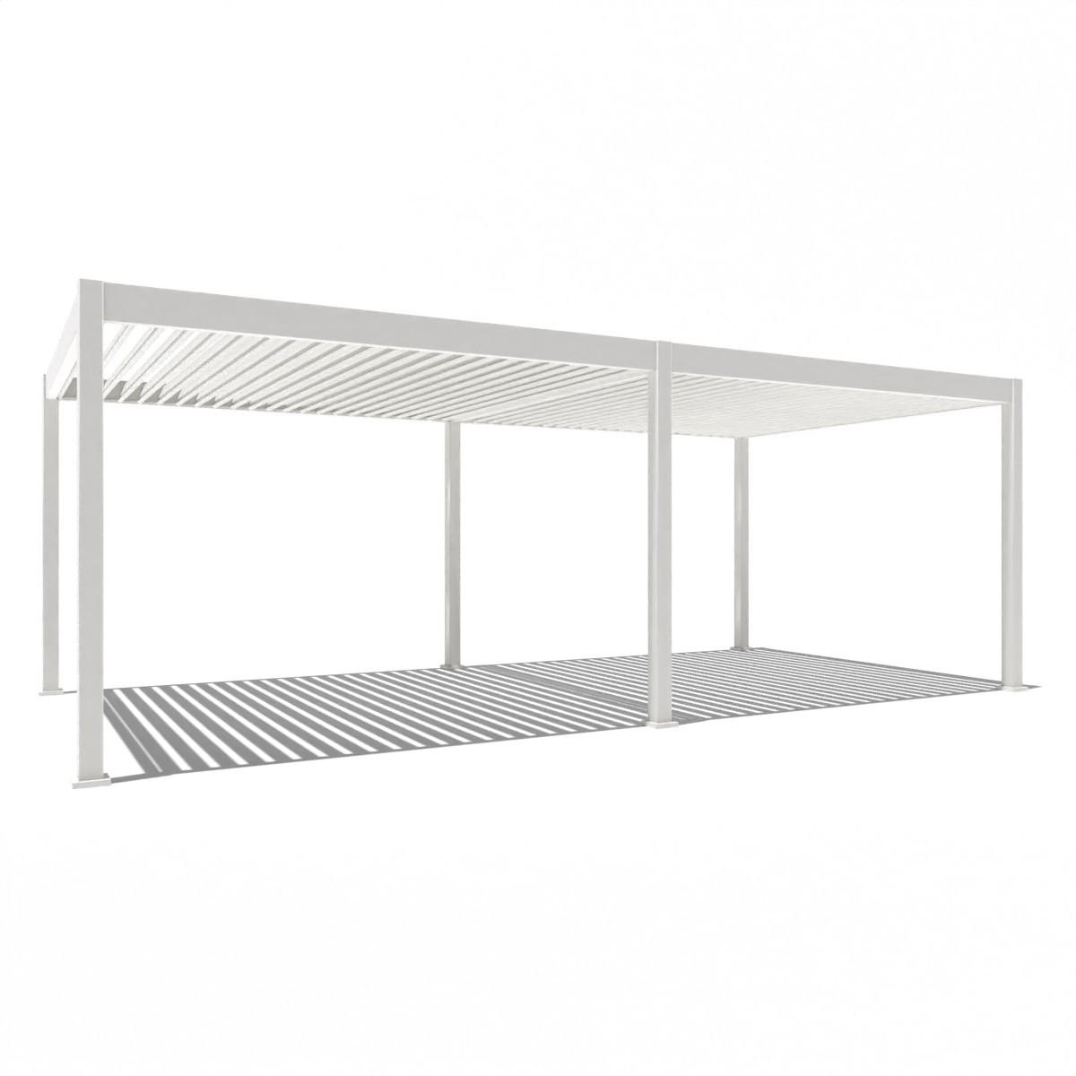 PERGOLA Deluxe Elektrisch Pavillon Terrassenüberdachung Aluminium LED 3,6 x 7,2 - Weiß, Metall (360/255/720cm) - WEIDE