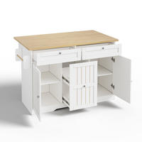 KÜCHENINSEL 120x45/70x92 cm klappbar mit 4 Schubladen - Weiß, Holzwerkstoff (120/92/70cm)