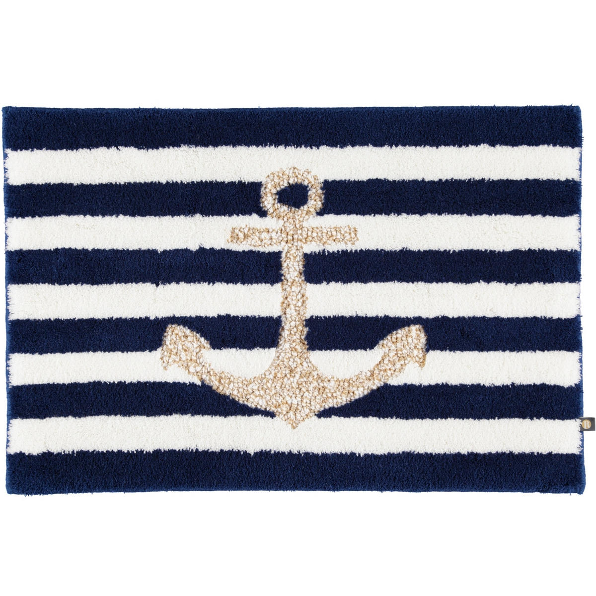 BADTEPPICHE ANKER ROYAL-WEISS-WEISS-GOLD LUREX - 1368 - Blau, Textil (60/90cm) - Rhomtuft