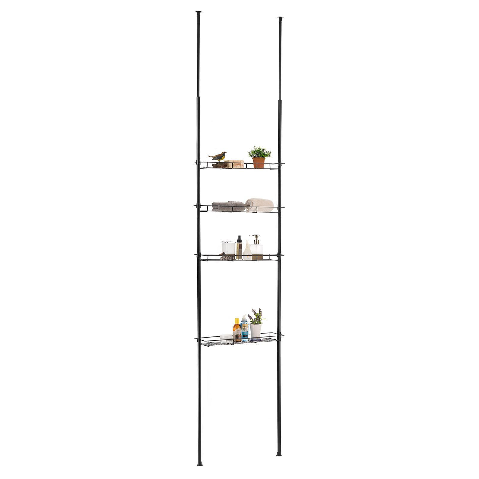 Idimex Duschregal Schwarz 59x250x16 cm