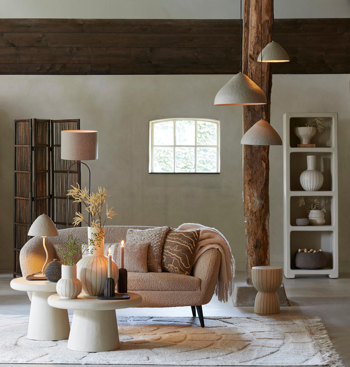 HOCKER Finca Braun Ø28,5/42 cm - Braun, Keramik (28.5/28.5/42cm) - Light & Living