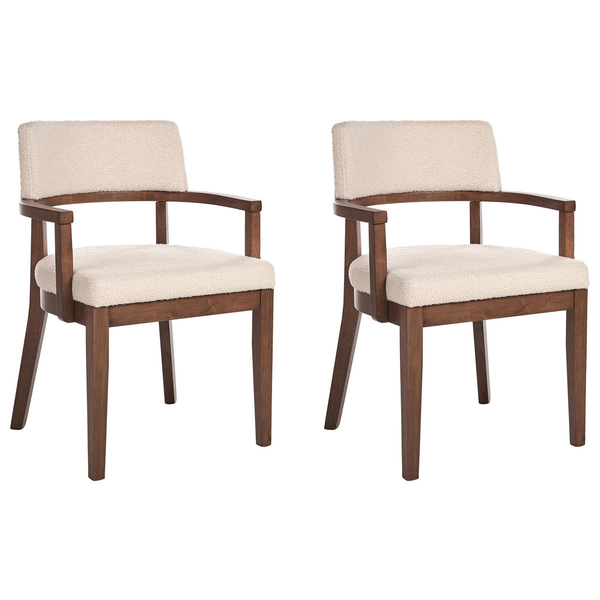 ESSZIMMERSTUHL 2er-Set Beige Dalbo - Beige/Braun, Textil (59/82/56cm) - Beliani