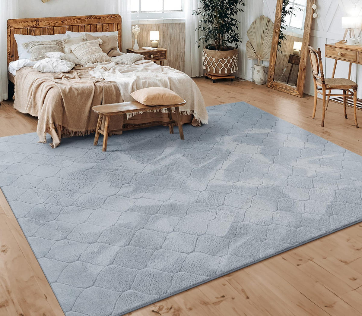 KURZFLORTEPPICH 80/150 cm Lelystad 522 - Grau, Kunststoff (80/150cm) - Paco Home