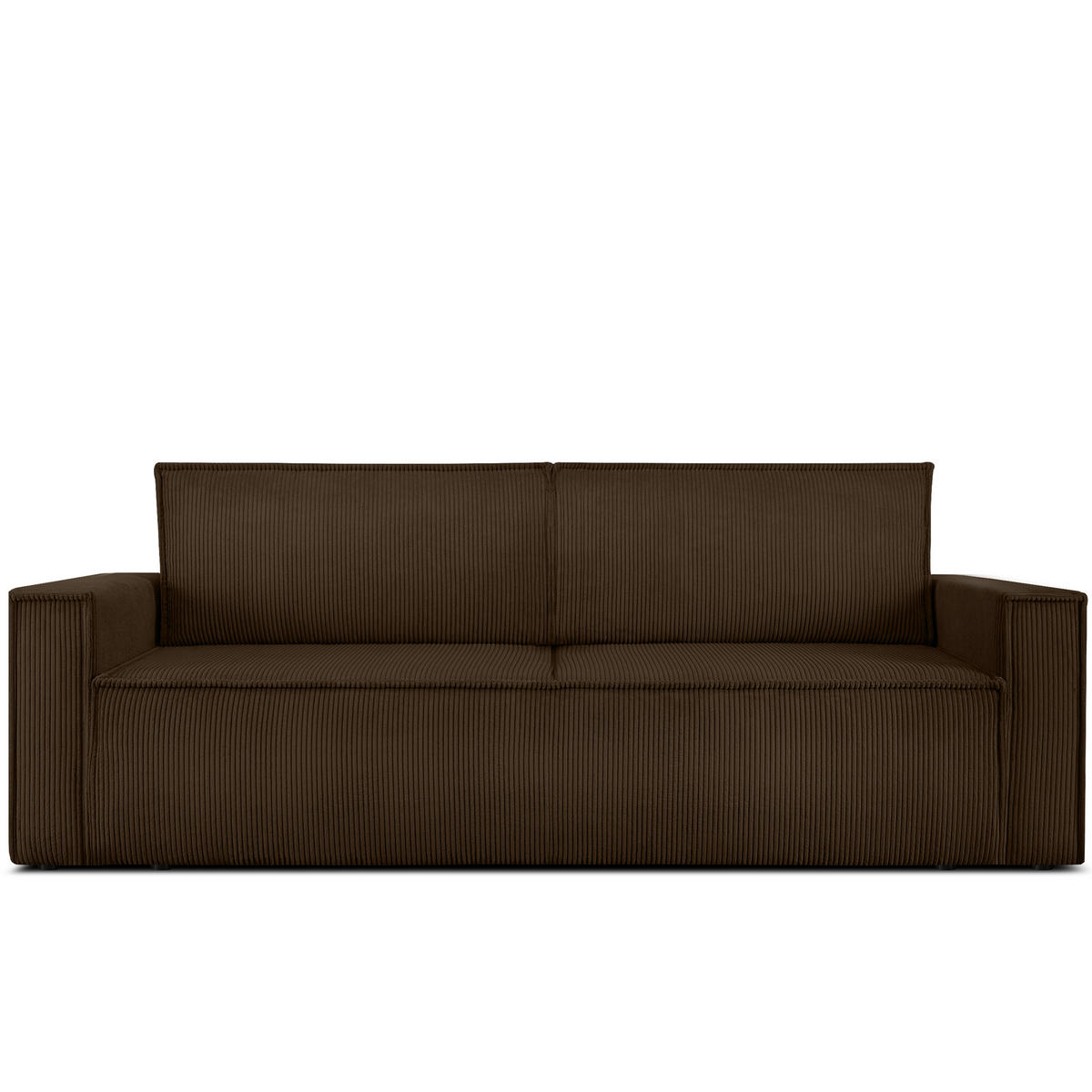 SCHLAFSOFA NAPI in Pet Friendly Cord-Stoff, dunkelbraun - Dunkelbraun/Schwarz, Textil (228/89/101cm) - KONSIMO®