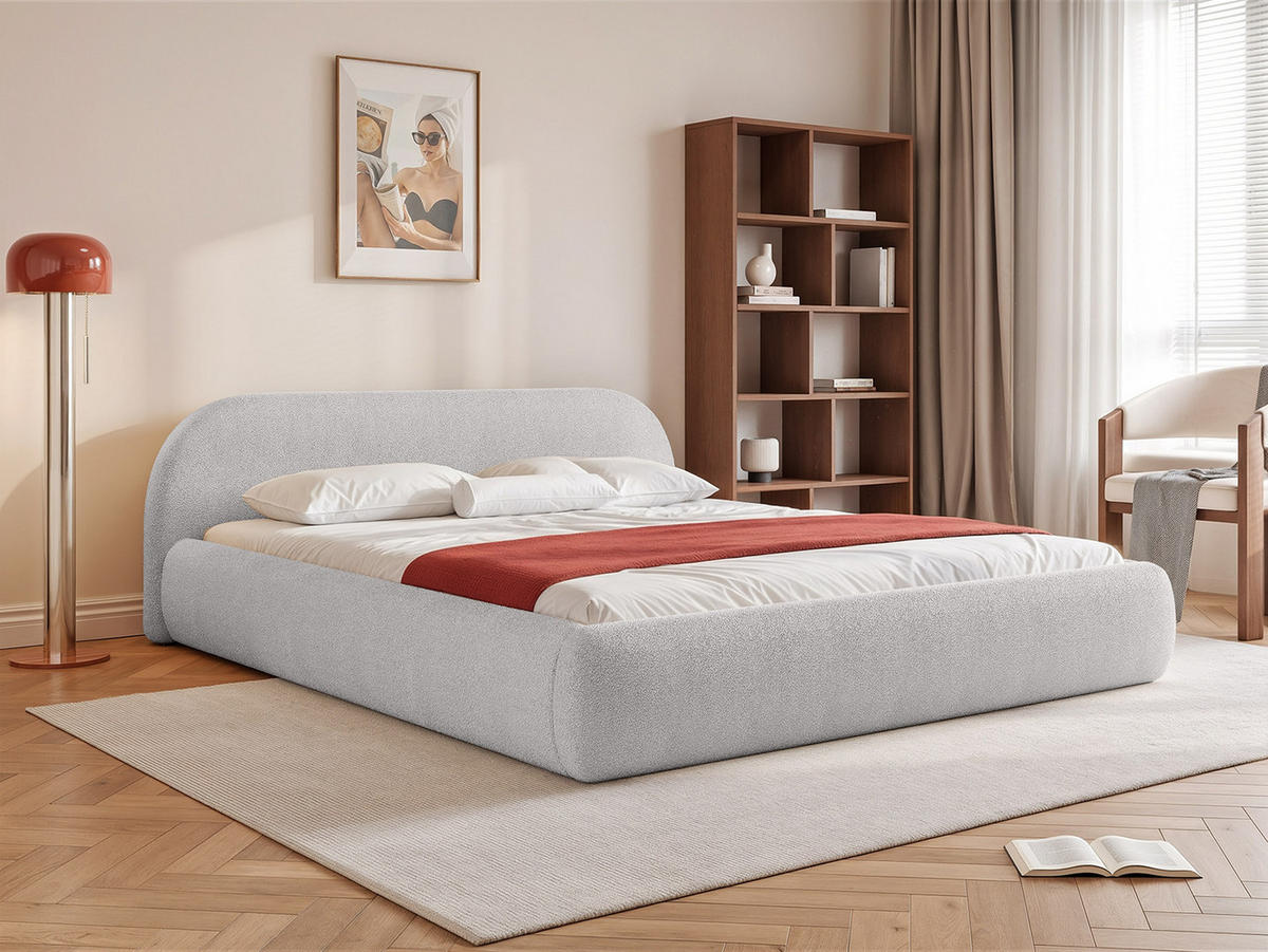 POLSTERBETT Dmar 200x200 cm, Hellgrau - Hellgrau, Textil (200/200cm) - Fedve