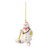 ORNAMENT SCHNEEMANN 2026 Christmas Classics weiß-gold 7,3 x 6,8 x 9,9 cm - Goldfarben/Weiß, Keramik (6.8/9.9/7.3cm) - Villeroy & Boch