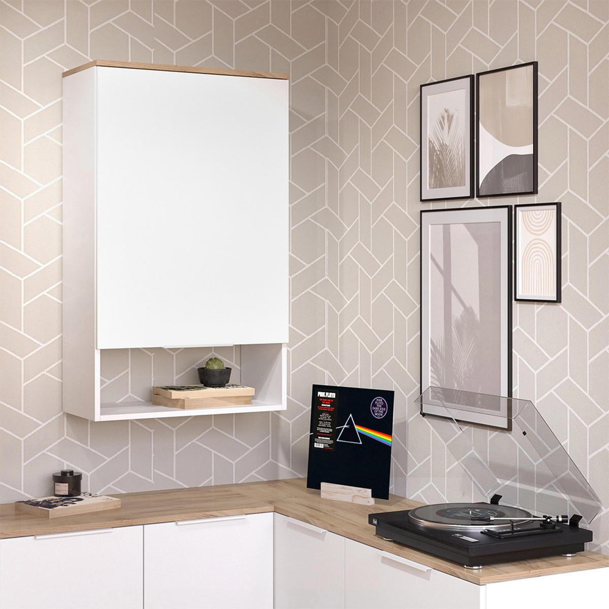 PŘÍBORNÍK Wido Bílá/Sonoma - bílá/Sonoma dub, kompozitní dřevo (60/100/30cm) - Vicco