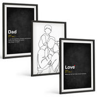 BILDER SET 3er Set - 40x60 cm Schwarzer Rahmen - Familiengeschichte, Kunst, Liebe, Vaterschaft - Schwarz, Kunststoff (40/60cm) - TULUP