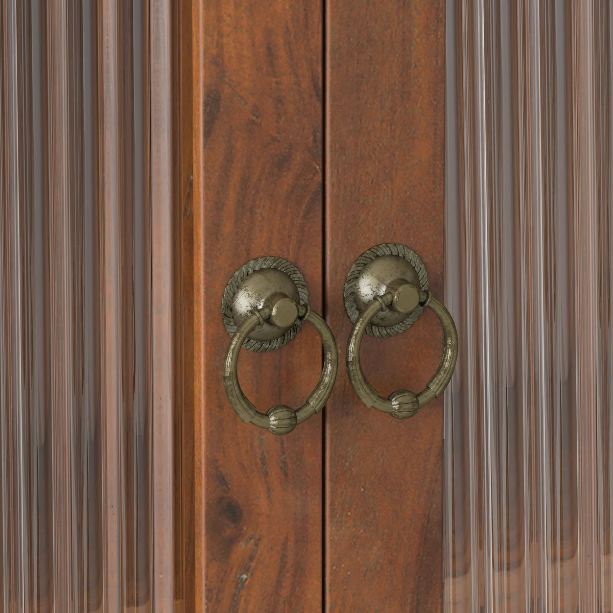 KÜCHENOBERSCHRANK 63x18x60cm in Braun aus Massivholz & Glas,wandmontiert - Braun, Holzwerkstoff (63/60/18cm) - Modfu