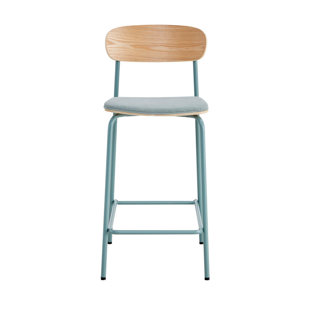 BARHOCKER (Set aus 2) aus Stoff mit schwarzen Metallbeinen - adriana 42/48/66 cm - Grün, Textil (48/66/42cm) - Drawer