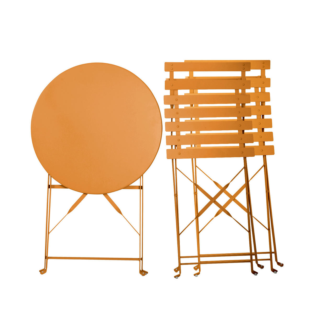 BISTRO-SET BERLIN Metall Orange - Orange, Metall - SVITA